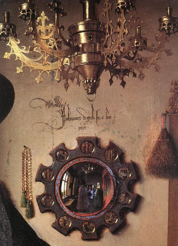 EYCK, Jan van Portrait of Giovanni Arnolfini and his Wife (detail) sdg Sweden oil painting art